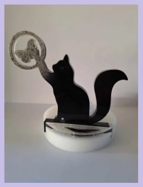 As-kat met kaarshouder