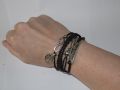 Zwarte vierbanden bracelet