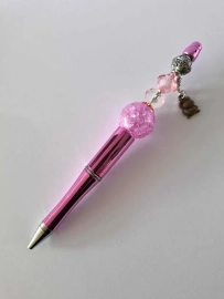 Roze metalic Pen met - muis 